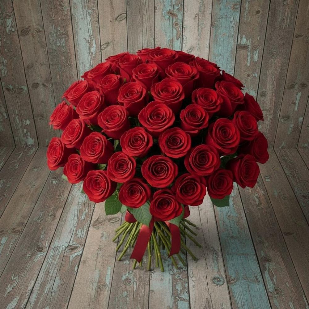 Букет 55 Красных роз Фридом в Месягутово