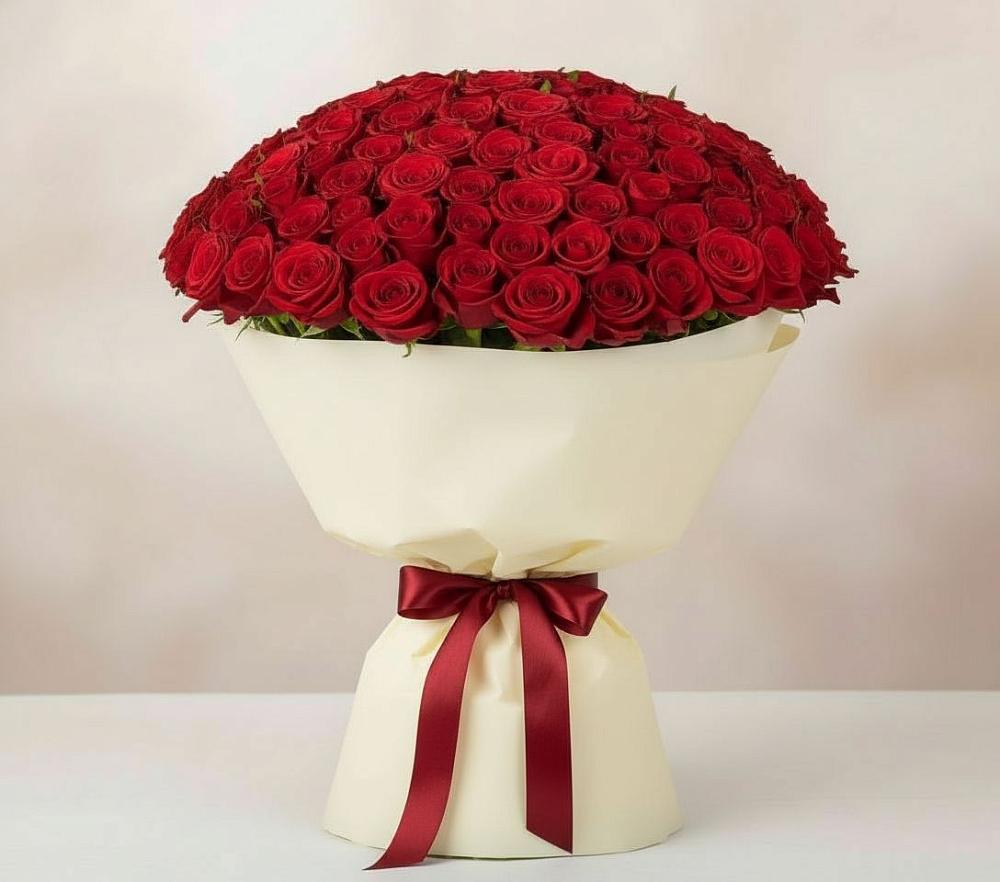 Букет 101 Красная роза Милано в Месягутово