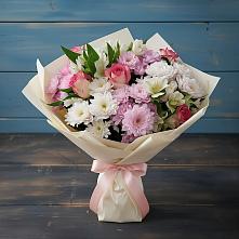 Букет цветов из:  Хризантемы, Альстромерии и Розы #REPLACE_PRED# Месягутово