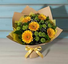 Букет цветов из:  Герберы и Хризантемы в Месягутово