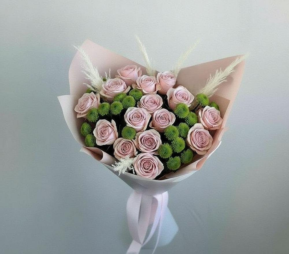 Букет цветов из: Розы и Хризантемы в Месягутово