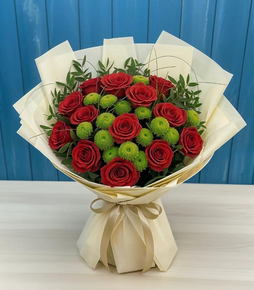 Букет цветов из: Розы и Хризантемы в Месягутово